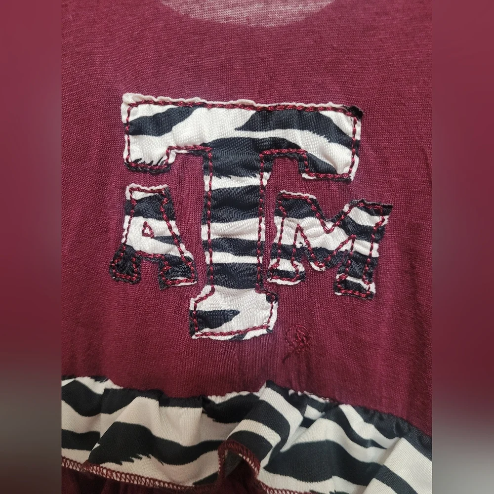 $ 💥3/$24 Collegiate Outfitters Texas A&M Zebra‎ Detail Tie Strap Dress